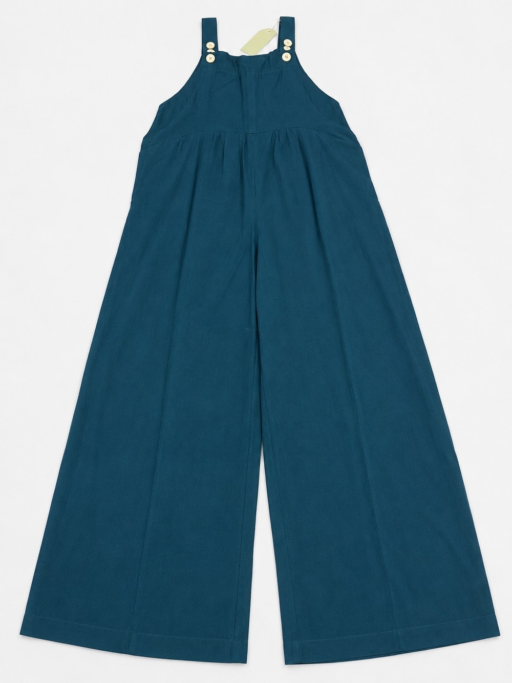 YESNO Women’s Dark Cyan Wide-Leg Overall Jumpsuit Size M NWT